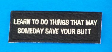Learn to Do Things Iron on Small Patch for Biker Vest SB1052