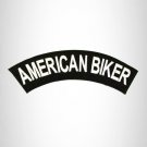 AMERICAN BIKER White on Black Top Rocker Patch for Biker Vest Jacket TR342