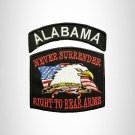 ALABAMA and NEVER SURRENDER Small Patches Set for Biker Vest