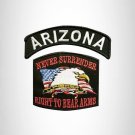 ARIZONA and NEVER SURRENDER Small Patches Set for Biker Vest