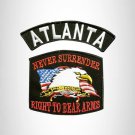 ATLANTA and NEVER SURRENDER Small Patches Set for Biker Vest