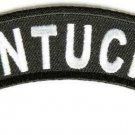 Kentuky State White on Black Small Rocker Patch Front for Biker Jacket Vest