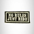 NO RULES JUST RIDE Iron on Small Patch for Biker Vest SB882