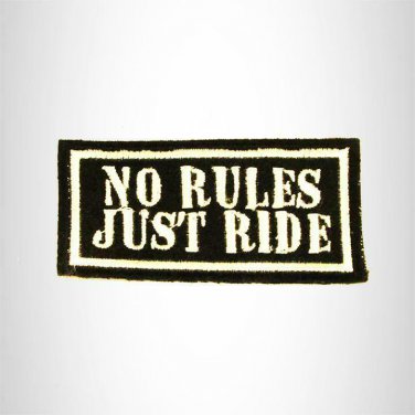 NO RULES JUST RIDE Iron on Small Patch for Biker Vest SB882