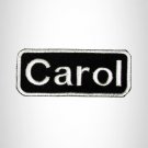 Carol White on Black Iron on Name Tag Patch for Biker Vest NB110