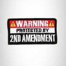 WARNING PROTECTED BY Iron on Small Patch for Biker Vest SB889