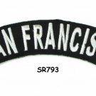 San Francisco State White on Black Small Rocker Patch Front for Biker Jacket Ves