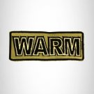WARM Black on Gray Iron on Small Patch for Biker Vest SB835