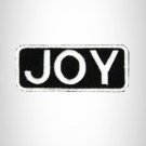 Joy White on Black Iron on Name Tag Patch for Biker Vest NB120
