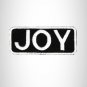 Joy White on Black Iron on Name Tag Patch for Biker Vest NB120
