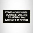 IT TAKES BOTH PISTONS Iron on Small Patch for Biker Vest SB924