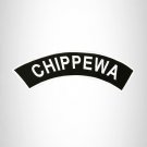 CHIPPEWA White on Black Top Rocker Patch for Biker Vest Jacket TR324