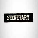 SECRETARY White on black Small Patch Iron on for Biker Vest SB746