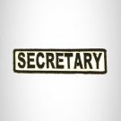 SECRETARY Black on White Small Patch Iron on for Biker Vest SB681
