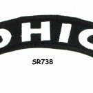 Ohio State White on Black Small Rocker Patch Front for Biker Jacket Vest