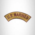 MARINE CORPS SEMPER FI Brown on Gold 2 Patches Set Iron on for Biker Vest and Ja