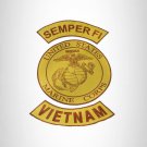 MARINES VIETNAM Brown on Gold Iron on 3 Large Back Patches Set for Biker Vest Ja