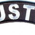 Austin State White on Black Small Rocker Patch Front for Biker Jacket Vest