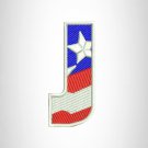 J Alphabet Letters of US Flag Iron on Small Patch for Biker Vest.