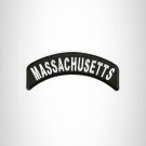 Massachusetts State White on Black Small Rocker Patch Front for Biker Jacket Ves
