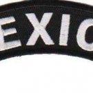 Mexico State White on Black Small Rocker Patch Front for Biker Jacket Vest