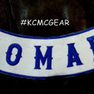 Blue & White Nomad Patch Outlaw Biker Bottom Rocker Patch for Vest