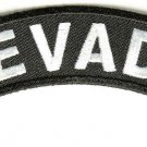 Nevada State White on Black Small Rocker Patch Front for Biker Jacket Vest