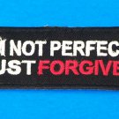 I m Not Perfect White and Red on Black Iron on Small Patch for Biker Vest SB1056