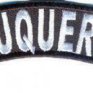 Albuquerque State White on Black Small Rocker Patch Front for Biker Jacket Vest