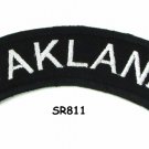 Oakland State White on Black Small Rocker Patch Front for Biker Jacket Vest
