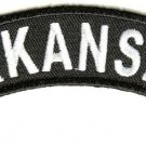 Arkansas State White on Black Small Rocker Patch Front for Biker Jacket Vest SR7