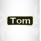 Tom White on Black Iron on Name Tag Patch for Biker Vest NB261