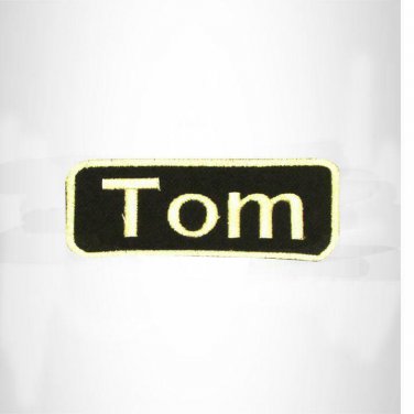 Tom White on Black Iron on Name Tag Patch for Biker Vest NB261