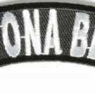 Daytona State White on Black Small Rocker Patch Front for Biker Jacket Vest