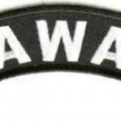 Hawaii State White on Black Small Rocker Patch Front for Biker Jacket Vest