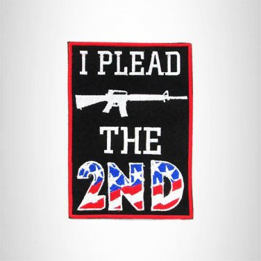 I PLEAD THE 2ND US FLAG Iron on Small Patch for Biker Vest SB887