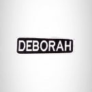 DEBORAH Black and White Name Tag Iron on Patch for Biker Vest and Jacket NB288