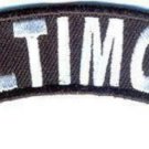 Baltimore State White on Black Small Rocker Patch Front for Biker Jacket Vest