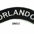 Orlando State White on Black Small Rocker Patch Front for Biker Jacket Vest