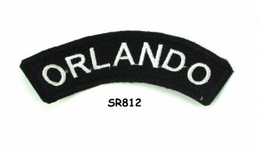 Orlando State White on Black Small Rocker Patch Front for Biker Jacket Vest