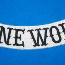 Lone Wolf Bottom Rocker Patch White for Biker Vest Jacket