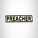 PREACHER Black on White Small Patch Iron on for Biker Vest SB688