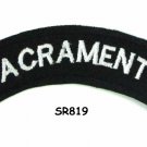 Sacramento State White on Black Small Rocker Patch Front for Biker Jacket Vest