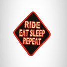 RIDE EAT SLEEP REPEAT Iron on Small Patch for Biker Vest SB848