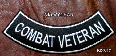 Combat Veteran Bottom Rocker Patch for Vest Jacket size 11"