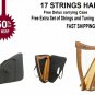 Celtic Irish Knee Harp 17 Strings Solid Wood Free Bag Strings Key