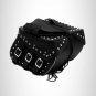 Motorcycle Detachable Saddlebag Studded Zip off with Reflective Tubing Three Str
