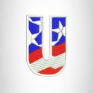 U Alphabet Letters of US Flag Iron on Small Patch for Biker Vest