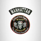 MANHATTAN Defend Your Rights the 2nd Amendment 2 Patches Set for Vest Jacket