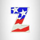 Z Alphabet Letters of US Flag Iron on Small Patch for Biker Vest
